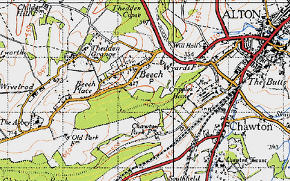 Old map of Ackender Wood in 1940