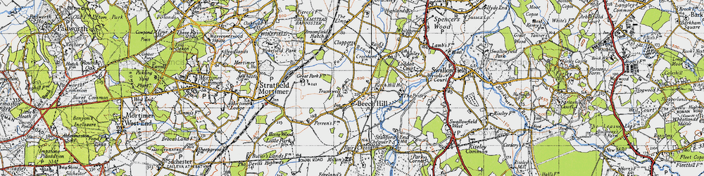 Old map of Beech Hill Ho in 1940
