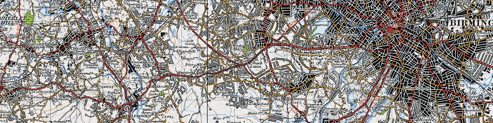 Old map of Beech Lanes in 1947