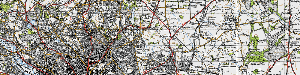 Old map of Beechwood in 1947