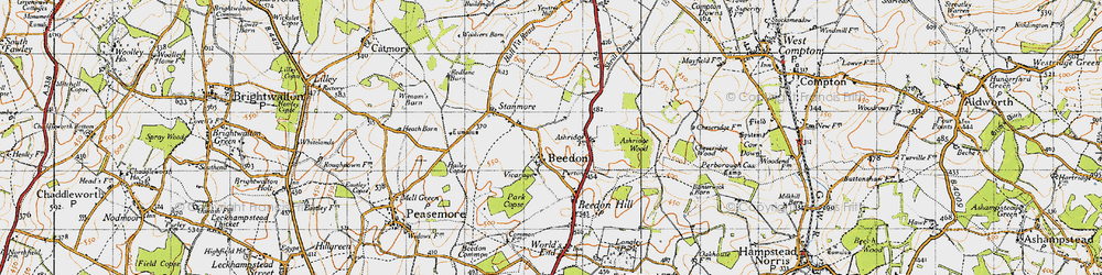 Old map of Beedon Manor in 1947