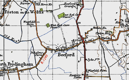 Old map of Beeford in 1947