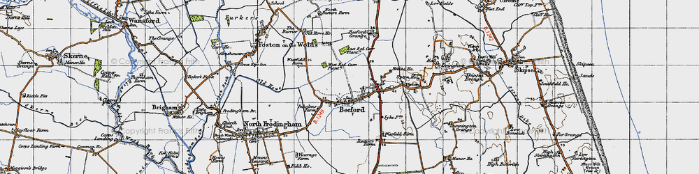 Old map of Beeford in 1947