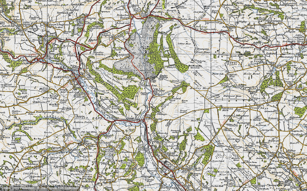 Old Map of Historic Map covering Limetree Wood in 1947