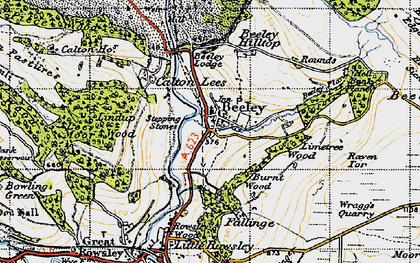 Old map of Beeley Plantn in 1947