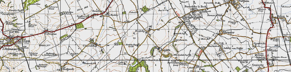 Old map of Beelsby in 1946