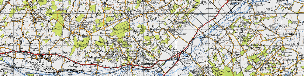 Old map of Beenham in 1945