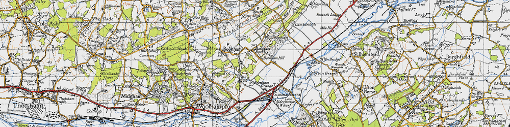 Old map of Beenham Hill in 1945
