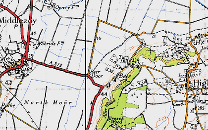 Old map of Turn Hill in 1945