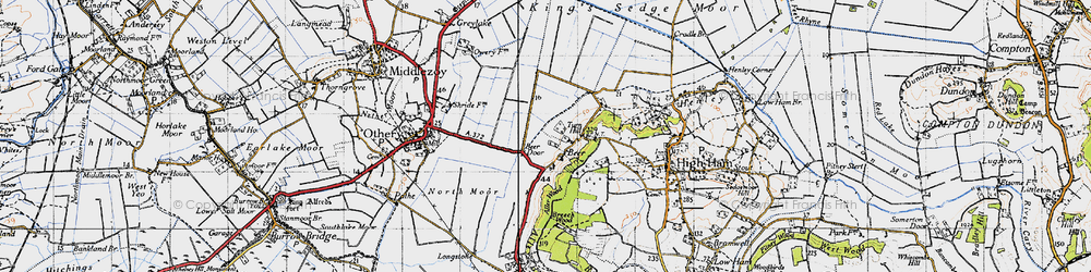 Old map of Turn Hill in 1945
