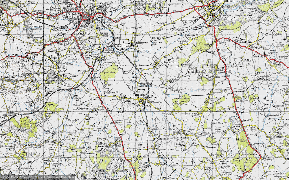 Old Map of Beer Hackett, 1945 in 1945