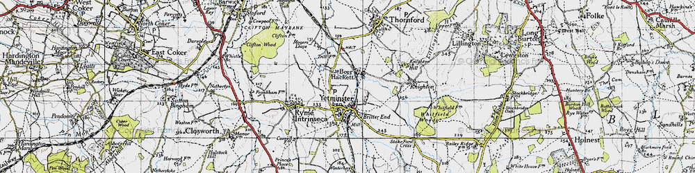 Old map of Beer Hackett in 1945