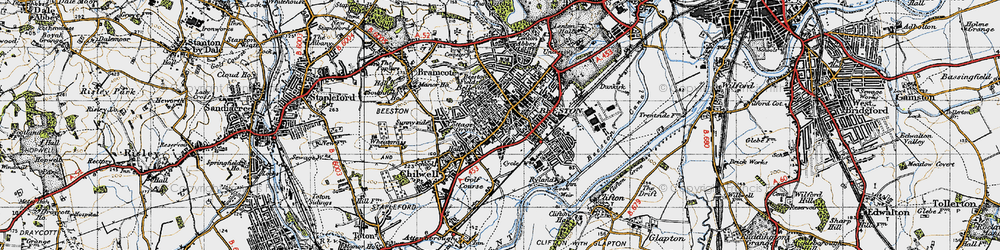 Old map of Beeston in 1946