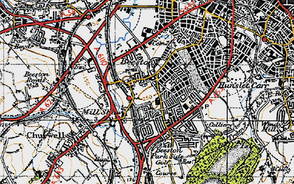 Old map of Beeston in 1947