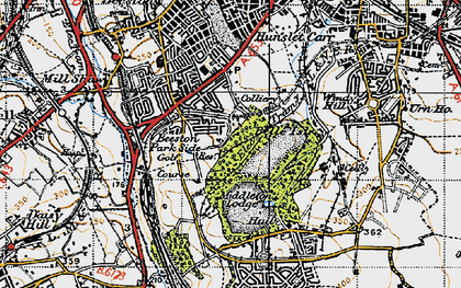 Old map of Beeston Park Side in 1947