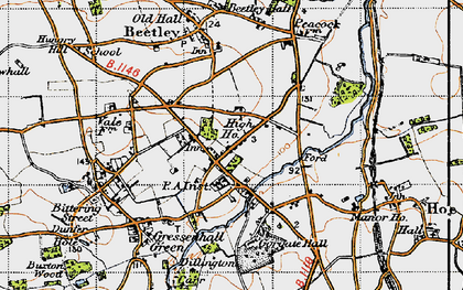 Old map of Beetley Hall in 1946