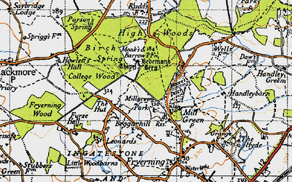 Old map of Beggar Hill in 1946