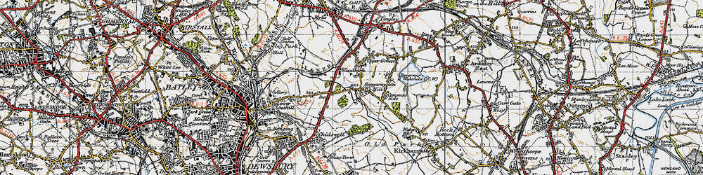 Old map of Beggarington Hill in 1947