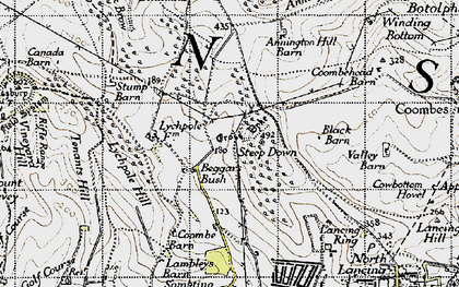 Old map of Annington Hill Barn in 1940