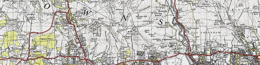 Old map of Beggars Bush in 1940