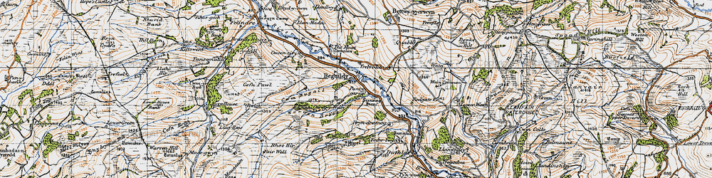 Old map of Beguildy in 1947
