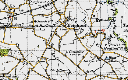 Old map of Beighton in 1945