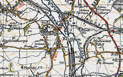 Old map of Beighton in 1947