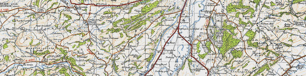 Old map of Belan in 1947