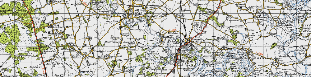 Old map of Belaugh in 1945
