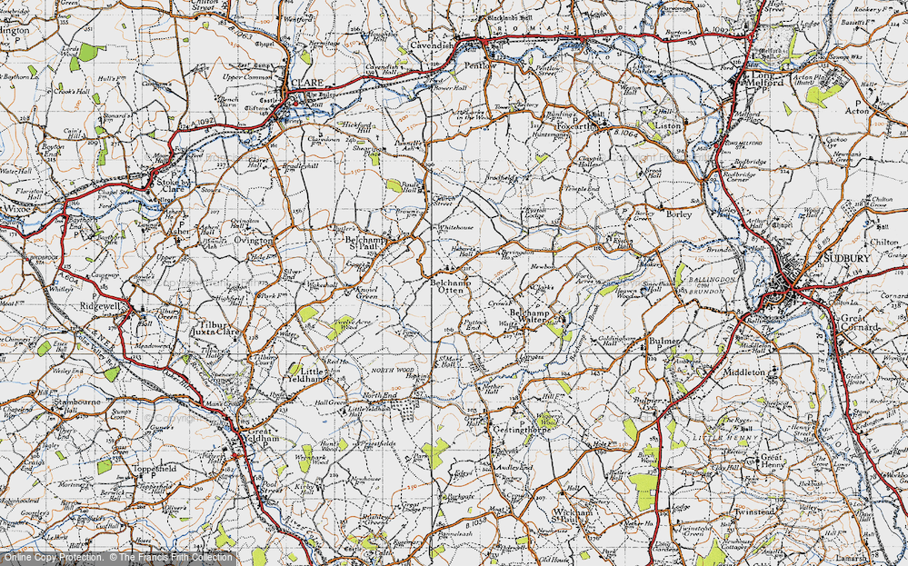 Old Map of Belchamp Otten, 1946 in 1946