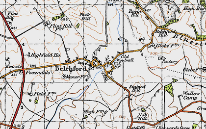 Old map of Belchford Hill in 1946
