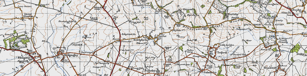 Old map of Belchford in 1946