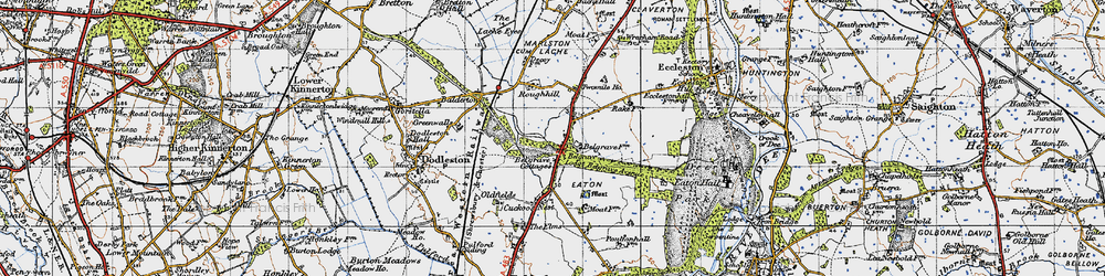 Old map of Belgrave Avenue in 1947