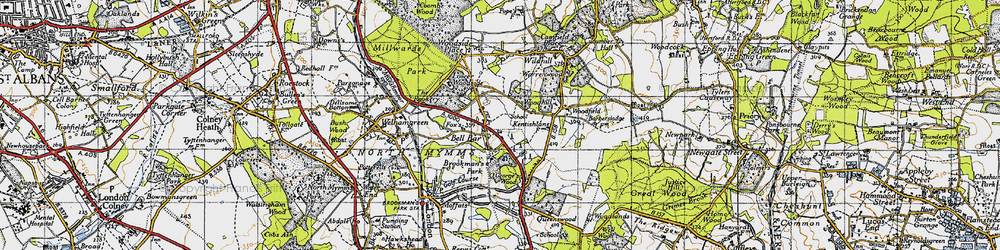 Old map of Bell Bar in 1946