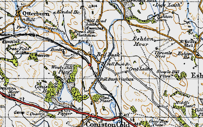Old map of Bell Busk in 1947