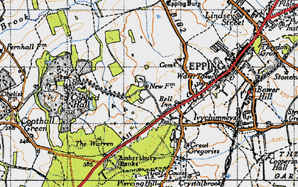 Old map of Bell Common in 1946
