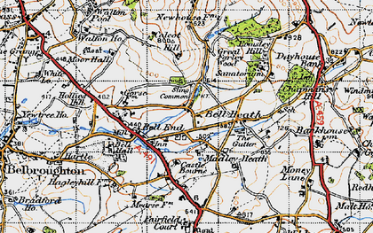 Old map of Bell End in 1947