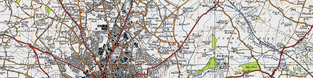 Old map of Bell Green in 1946