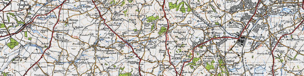 Old map of Bell Heath in 1947