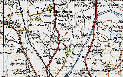 Old map of Tushingham Hall in 1947