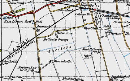 Old map of Bellasize Grange in 1947