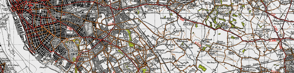 Old map of Belle Vale in 1947