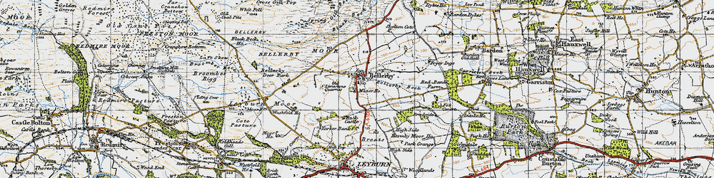 Old map of Bellerby in 1947