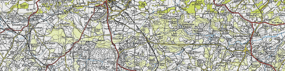 Old map of Bells Yew Green in 1946