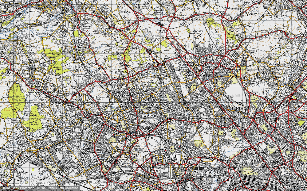 Old Map of Belmont, 1945 in 1945