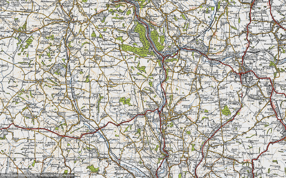 Old Map of Belper Lane End, 1946 in 1946