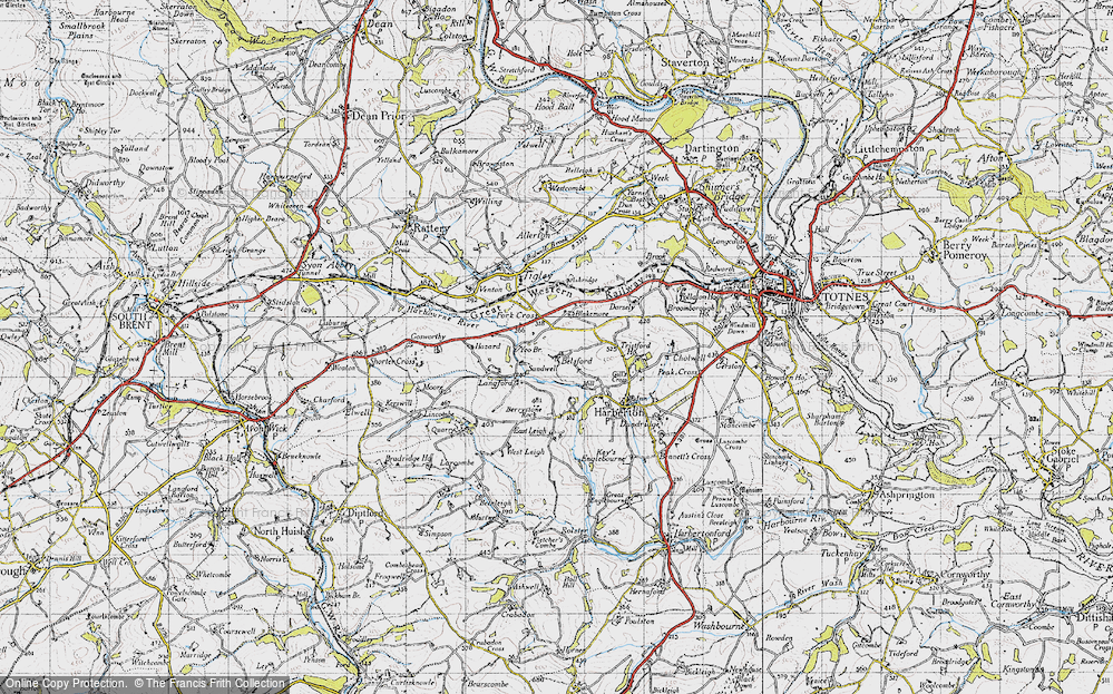 Old Map of Historic Map covering Berrystone Rock in 1946