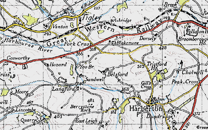 Old map of Belsford in 1946