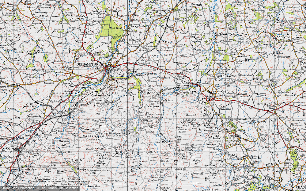 Old Map of Belstone, 1946 in 1946