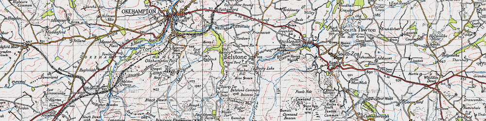 Old map of Winter Tor in 1946